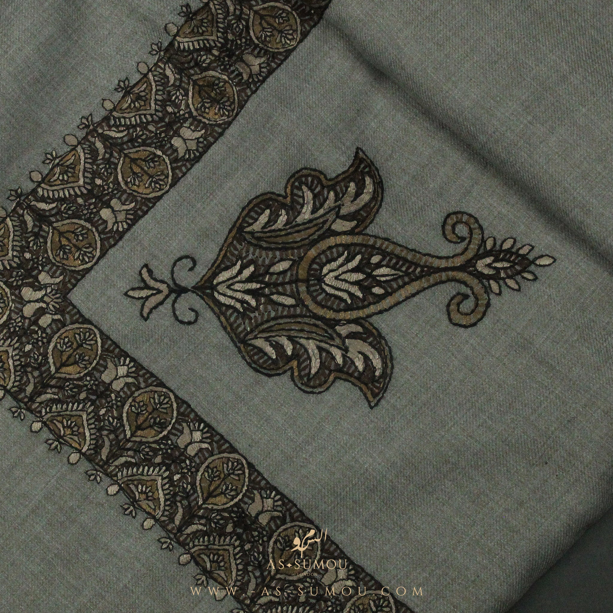 PREMIUM GREY AUTHENTIC YEMENI SHEMAGH SCARF SE33