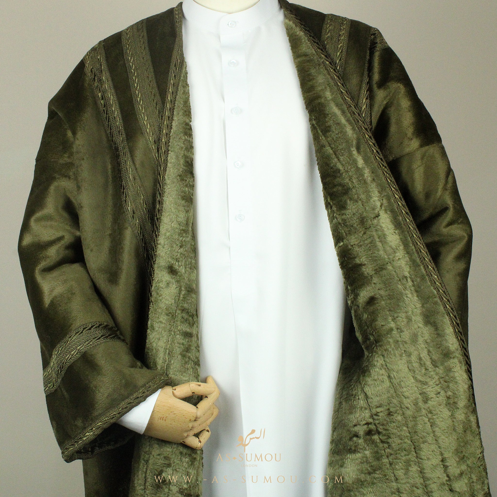 AUTHENTIC OLIVE FARWA ARABIAN WINTER COAT FR5