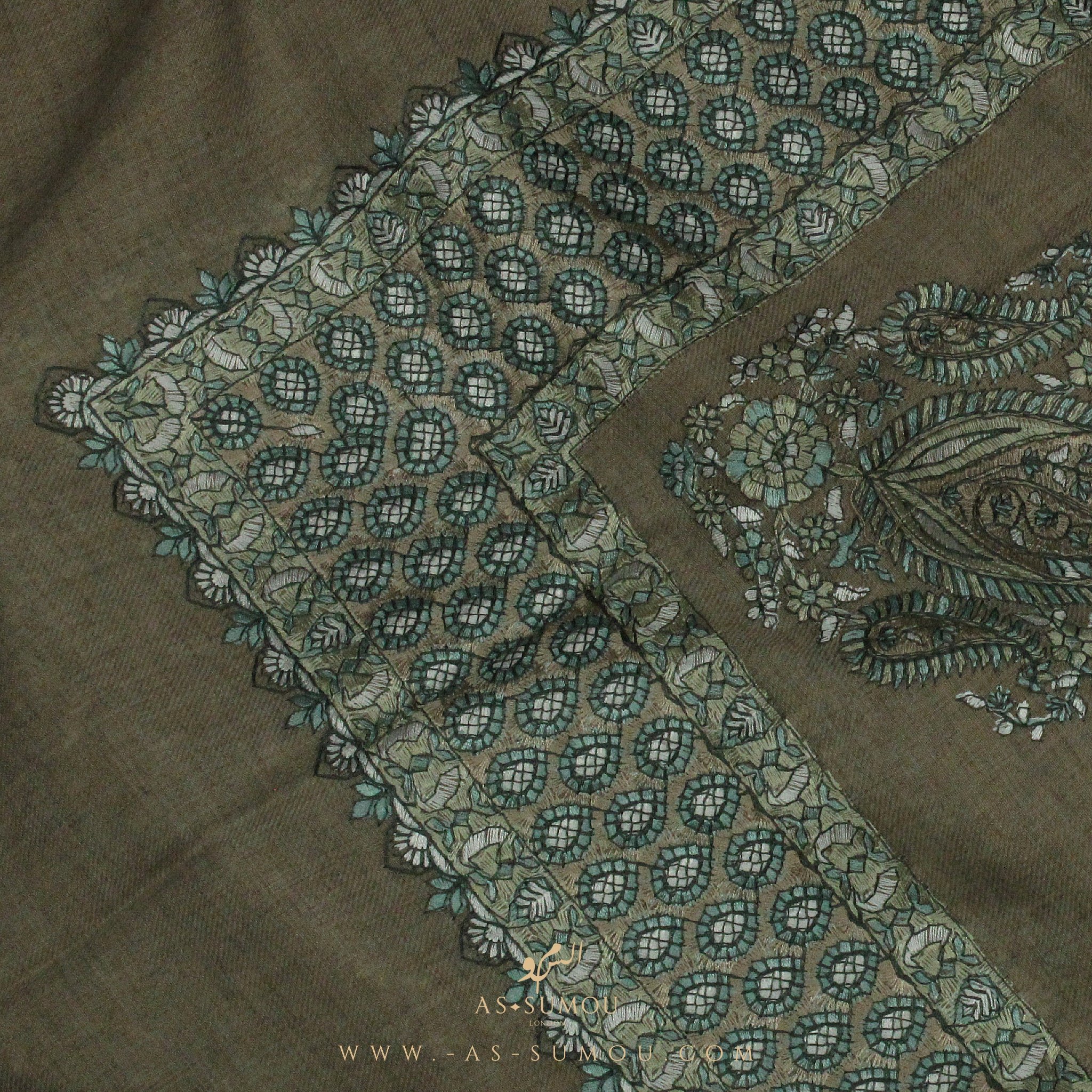 PREMIUM BROWN AUTHENTIC OMANI MASSAR SCARF OM35