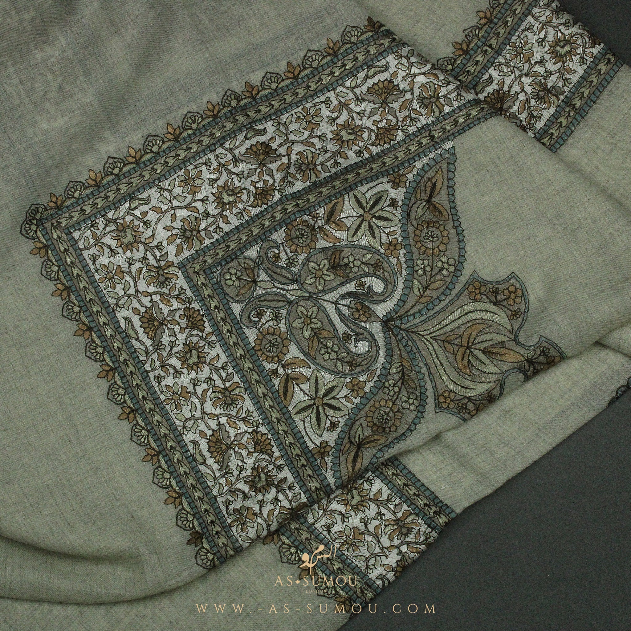 PREMIUM BEIGE AUTHENTIC OMANI MASSAR SCARF OM36