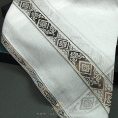 PREMIUM WHITE & BROWN EMIRATI GHUTRA SCARF EM33