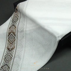 PREMIUM WHITE & BROWN EMIRATI GHUTRA SCARF EM33