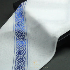 PREMIUM WHITE & BLUE EMIRATI GHUTRA SCARF EM31