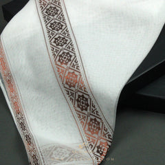 PREMIUM WHITE & MAROON EMIRATI GHUTRA SCARF EM22