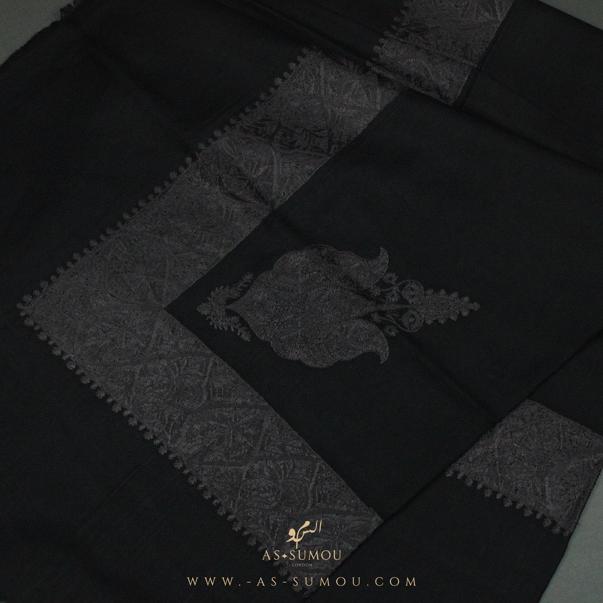 PREMIUM BLACK AUTHENTIC YEMENI SHEMAGH SCARF BL1