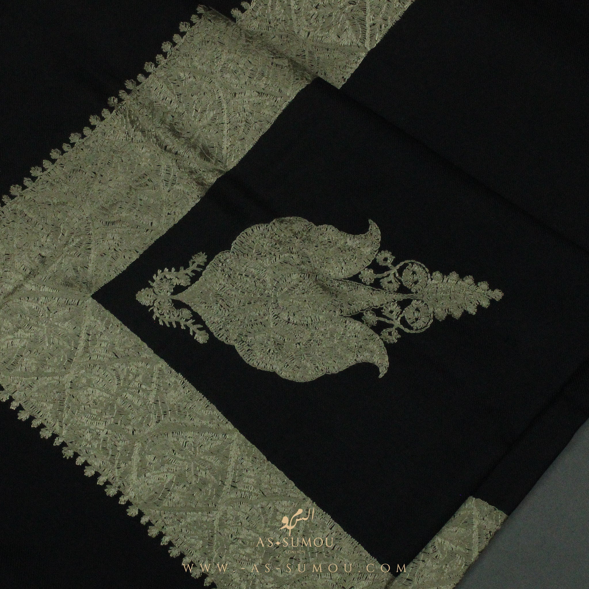 PREMIUM BLACK AUTHENTIC YEMENI SHEMAGH SCARF BL2