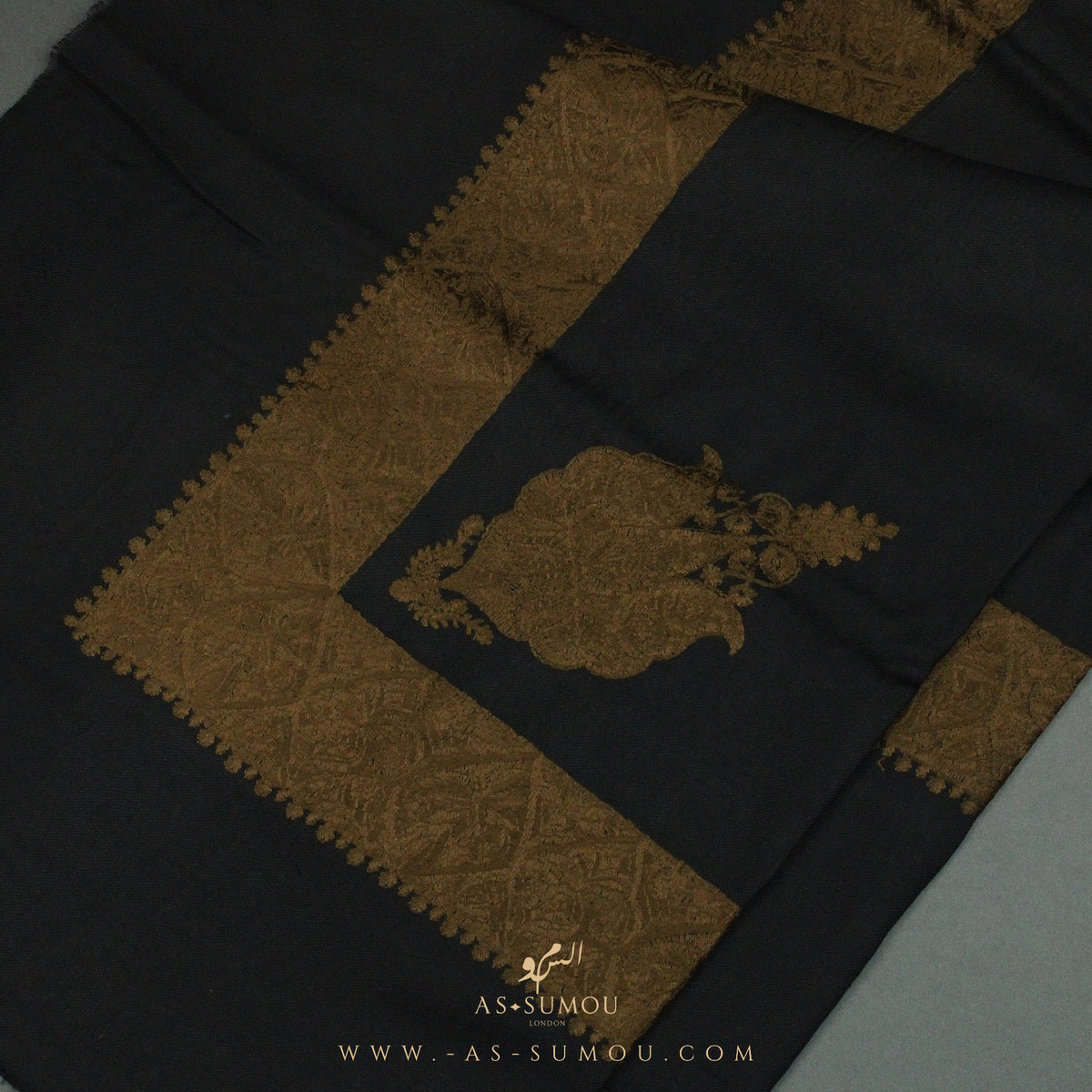 PREMIUM BLACK AUTHENTIC YEMENI SHEMAGH SCARF BL3