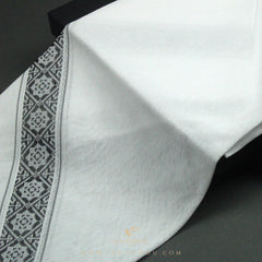 PREMIUM WHITE & GREY EMIRATI GHUTRA SCARF EM23